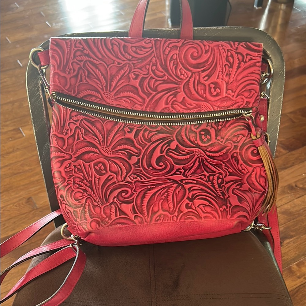 Beautiful handtooled leather Patricia Nash backpack. Like new condition.